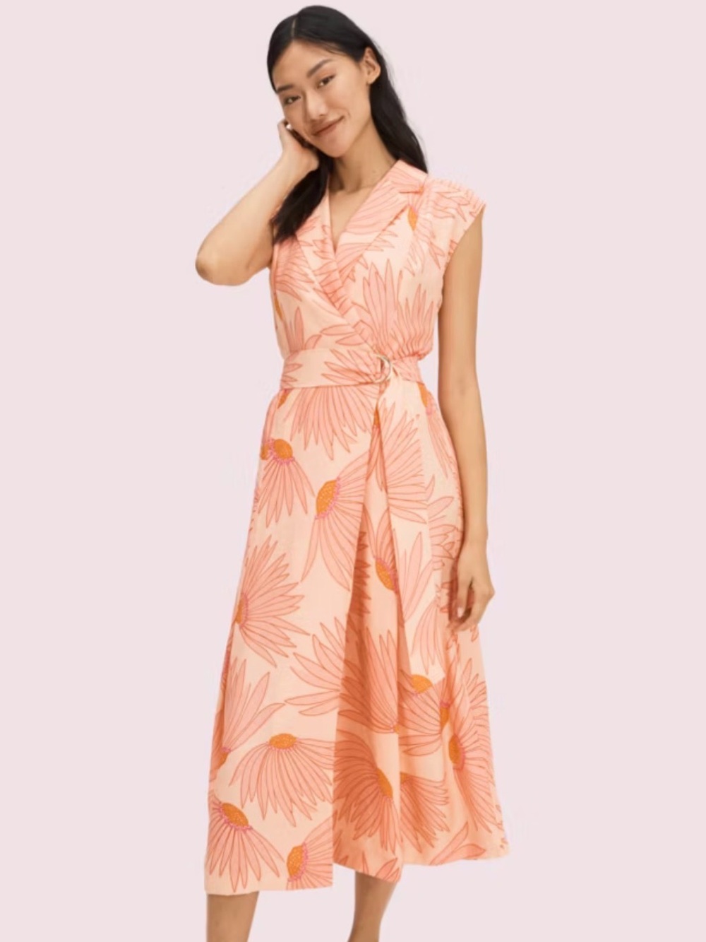 kate spade grand daisy Floral Wrap Midi Dress size 2 NWOT